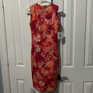 Calvin klein orange floral dress size 2